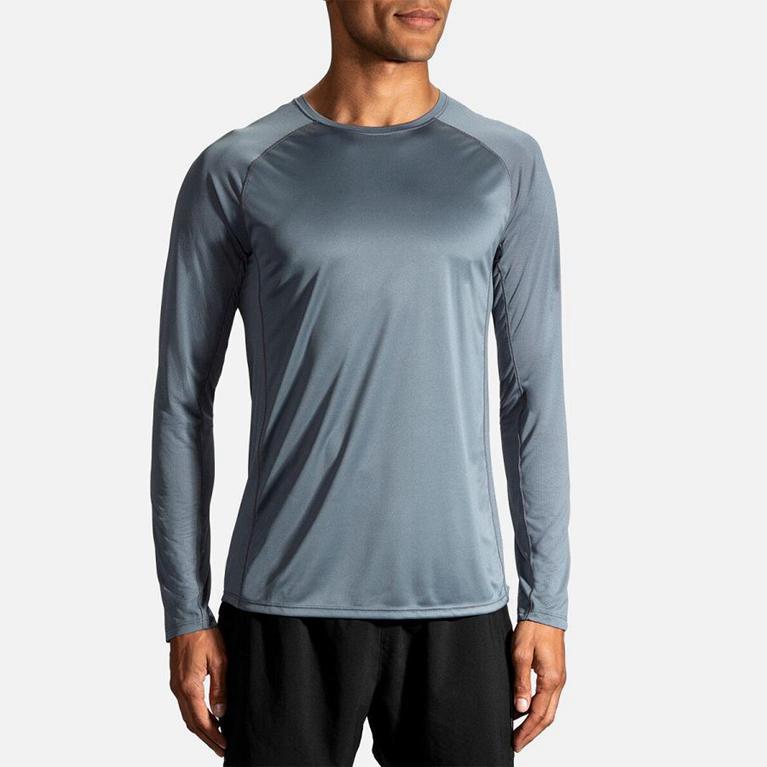 Brooks Men's Stealth Long Sleeve Running Shirt - Blue (FJGY58179)